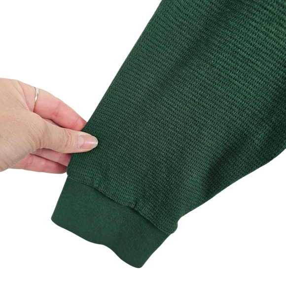 Lacoste Sleepwear Thermal Waffle Knit Long Sleeve Lounge Shirt Large - Picture 4 of 7